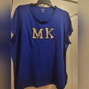 Michael Kors sequin Tshirt Royal Blue Size 3x